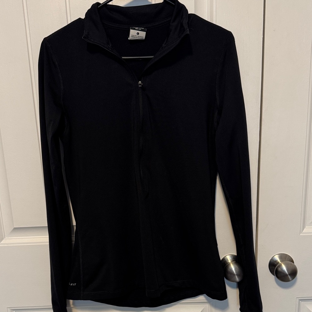 Nike Dri-Fit Women's Black Long Sleeve Zip Top